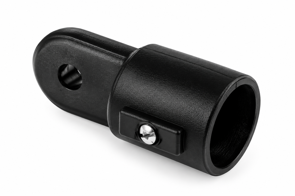 Eindkap Biminitop met Oog 25 mm  – Zwart Nylon