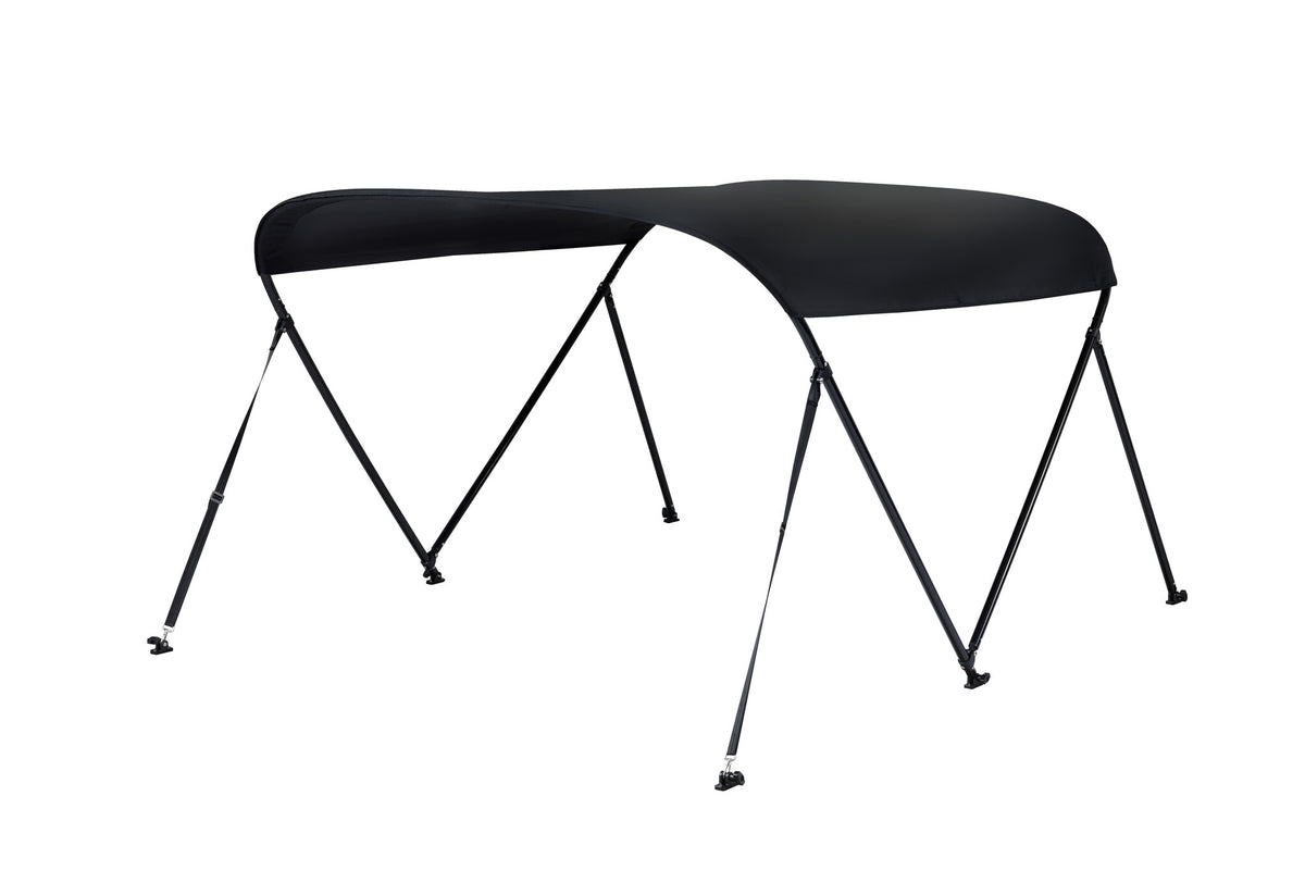 NALUX Biminitop 2 bogen zwart frame- Hoogte 110 cm -Breedte 130-150 cm